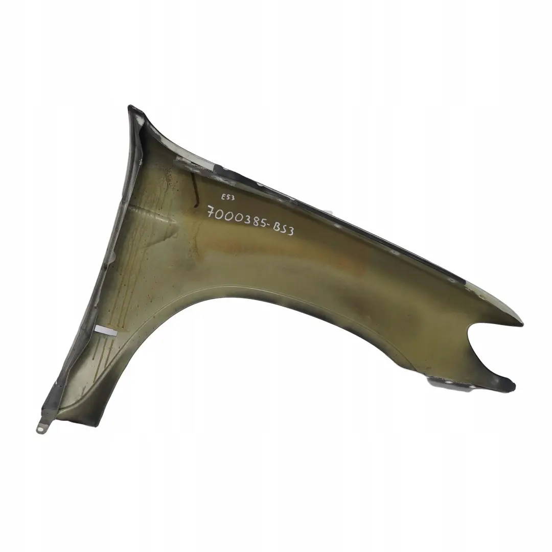 Panel Lateral Guardabarros Delantero Izquierdo Negro Zafiro Metalico para BMW X5 E53 con número de pieza 7000385 BMW X5 E53 Panel Lateral Guardabarros Delantero Izquierdo Negro Zafiro Metalico - SKU 7000385-BS3 - Número de pieza 7000385