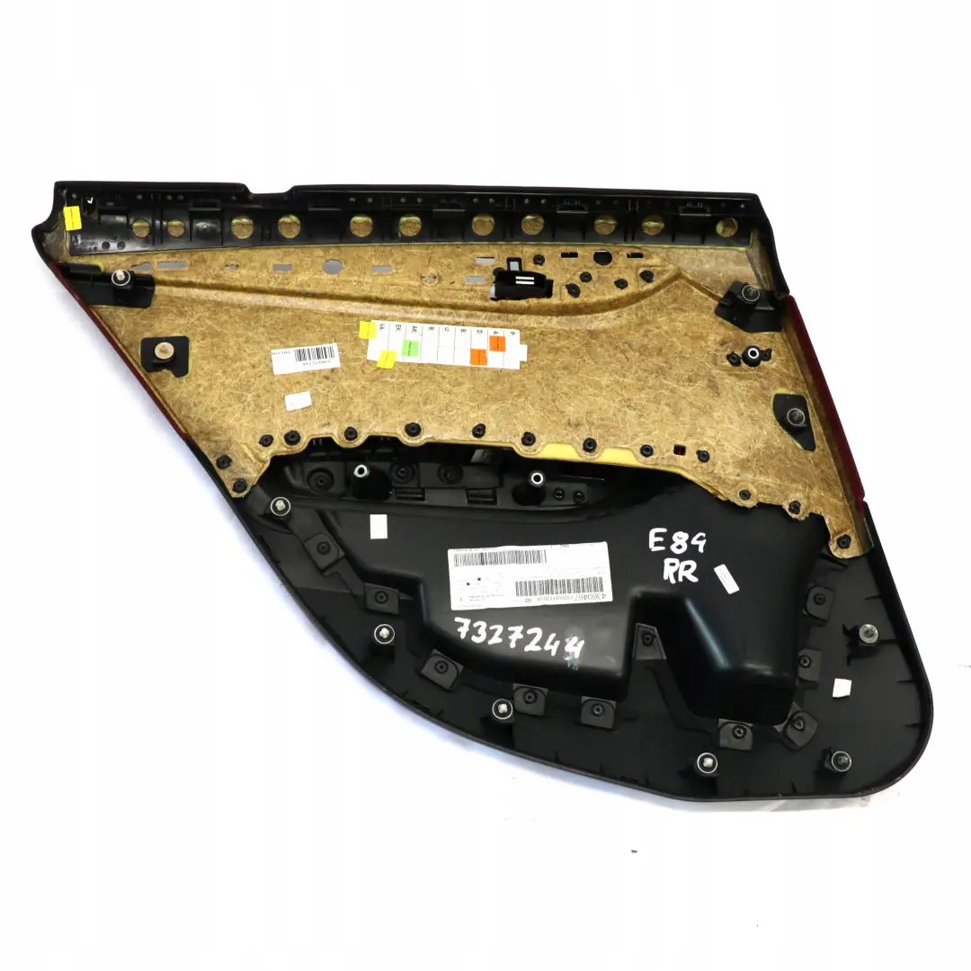 Right O/S Door Card Lining Trim Fabric Cloth Vermilion Red to BMW X1 E84 Rear with Part number 7327244 BMW X1 E84 Rear Right O/S Door Card Lining Trim Fabric Cloth Vermilion Red - SKU 7327244 - Part number 7327244