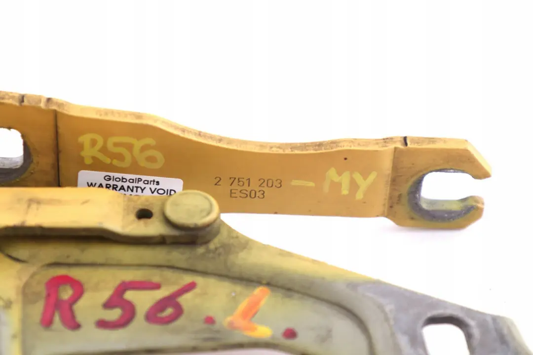 Zawias klapy maski silnika lewy do MINI R55 R56 o numerze 2751203 MINI R55 R56 Zawias klapy maski silnika lewy - SKU 2751203-MY - Numer Części 2751203