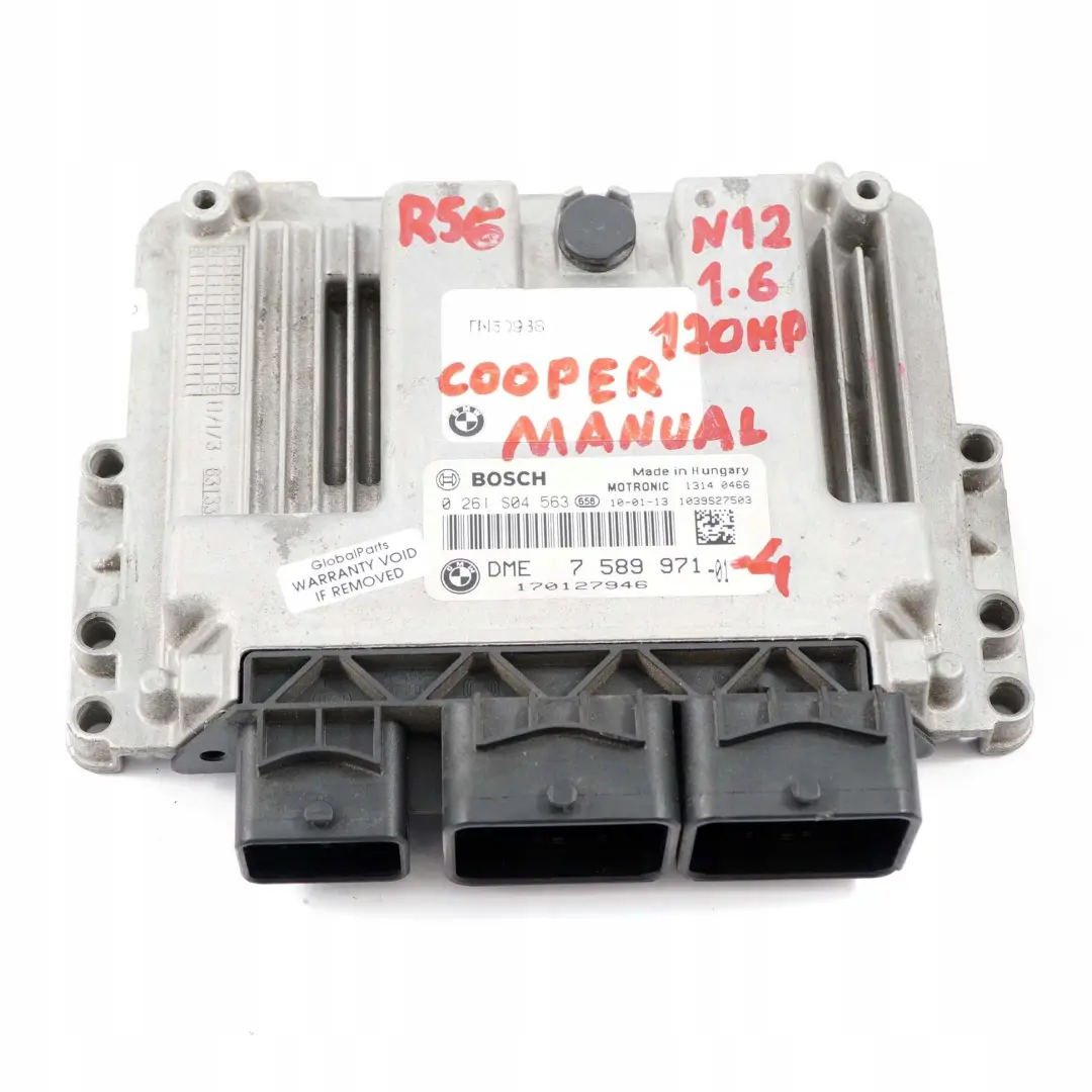  Kit ECU Mini R55 R56 R57 N12 1.6 120HP Unité de contrôle DME - SKU 7589971-4 - Numéro de pièce 7589971