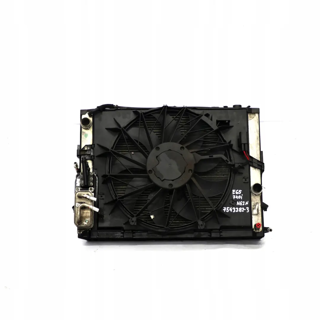 BMW E65 E66 Complete Petrol Radiator Pack Fan Housing Motor 600W - SKU 7543282-3 - Part number 7543282