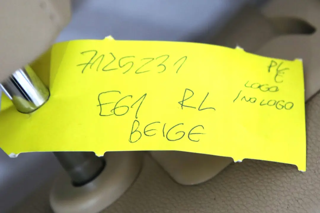 BMW 5 E61 Touring Sitzbezug Rückenlehne Hinten Links Leder Beige - SKU 7125231 - Teilenummer 7125231