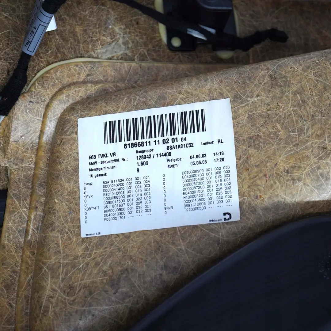 Panneau Portieres Revetement avant Droit Cuir Nasca Vert pour BMW 7 E65 E66 à propos du numéro de pièce 7142670 BMW 7 E65 E66 Panneau Portieres Revetement avant Droit Cuir Nasca Vert - SKU 7142670 - Numéro de pièce 7142670