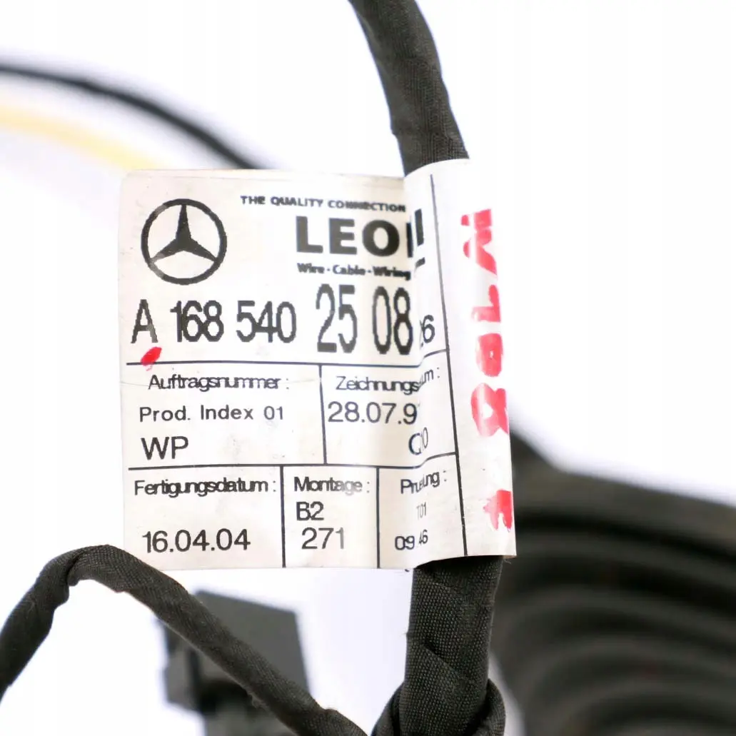  Mercedes-Benz A-Class W168 Kabelstrang Tür Hinten Links Rechts - SKU A1685402508 - Teilenummer A1685402508