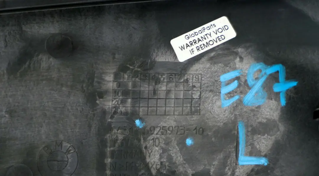 Abschlusswand Riscaldamento SX per BMW X1 E81 E84 E87 E90 con numero di parte 6925973 BMW X1 E81 E84 E87 E90 Abschlusswand Riscaldamento SX - SKU 6925973 - Numero di parte 6925973