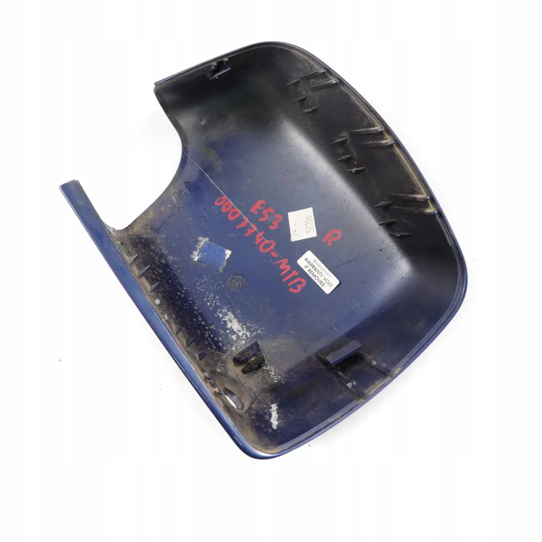 Right O/S Wing Mirror Cover Cap Montegoblau Blue - A51 to BMW X5 Series E53 with Part number 0007740 BMW X5 Series E53 Right O/S Wing Mirror Cover Cap Montegoblau Blue - A51 - SKU 0007740-MTB - Part number 0007740