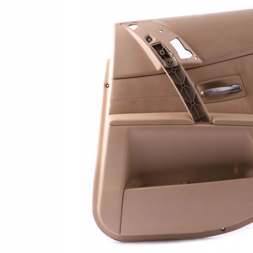 Tarjeta puerta revestimiento panel trasero derecho cuero beige para BMW E60 E61 con número de pieza 7078744 BMW E60 E61 Tarjeta puerta revestimiento panel trasero derecho cuero beige - SKU 7078744 - Número de pieza 7078744