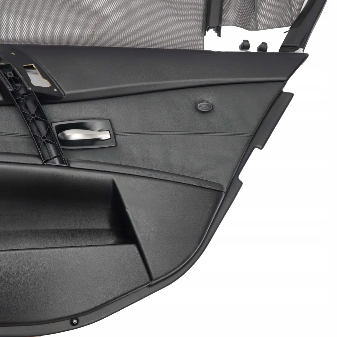 BMW 5 E60 Rear Left N/S Door Card Black Leather Trim Panel Roller Blinds Set - SKU 7079391/2 - Part number 7079391