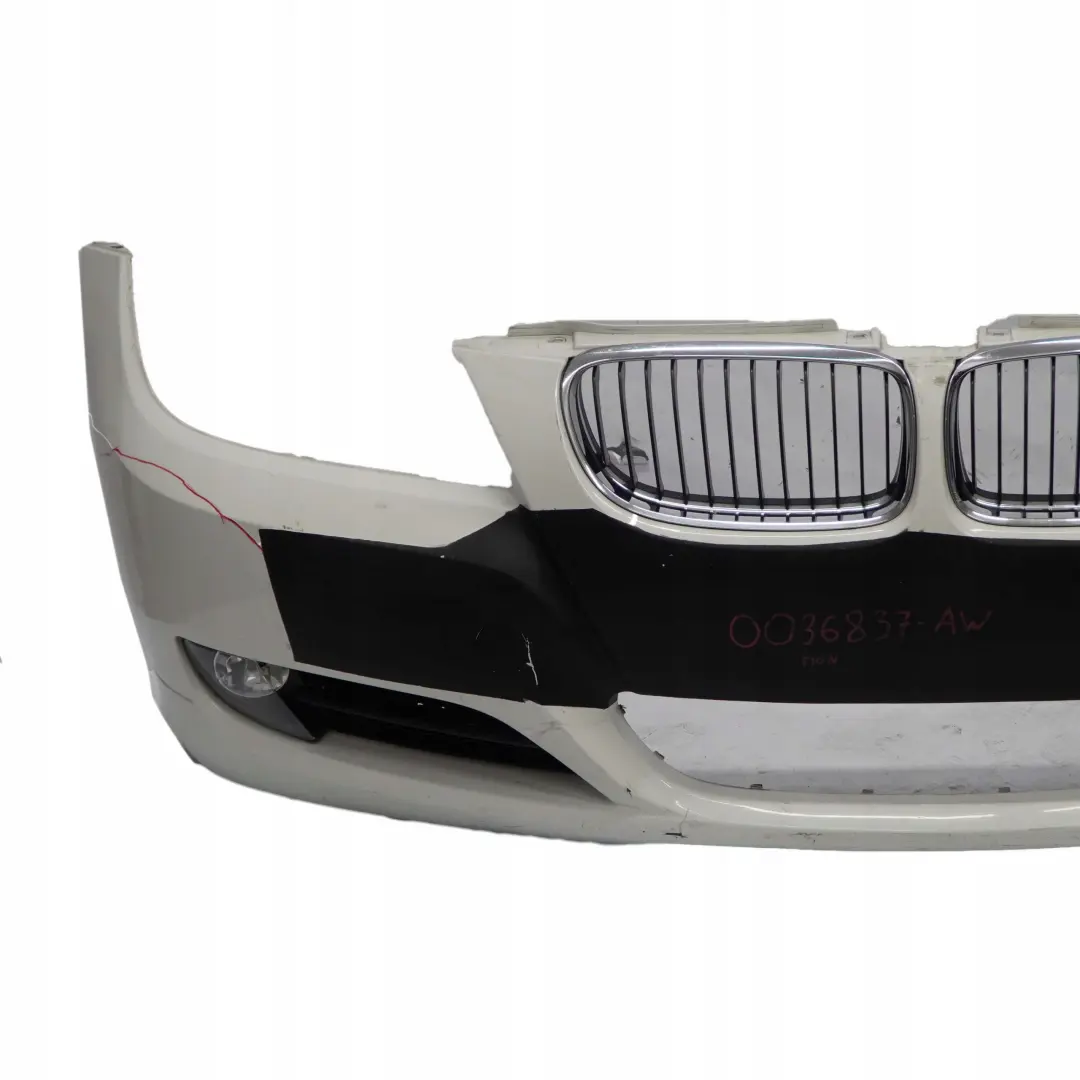 Front Bumper Trim Panel Complete Alpinweiss 3 White - 300 to BMW E90 E91 LCI with Part number 0036838 BMW E90 E91 LCI Front Bumper Trim Panel Complete Alpinweiss 3 White - 300 - SKU 0036837-AW - Part number 0036838