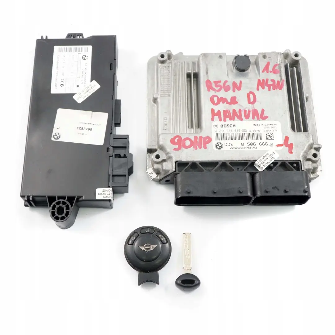 90HP Diesel N47N Engine ECU Kit DDE + CAS3 + Key to Mini One R56 LCI R60 with Part number 8506666 Mini One R56 LCI R60 90HP Diesel N47N Engine ECU Kit DDE + CAS3 + Key - SKU 8506666-4 - Part number 8506666