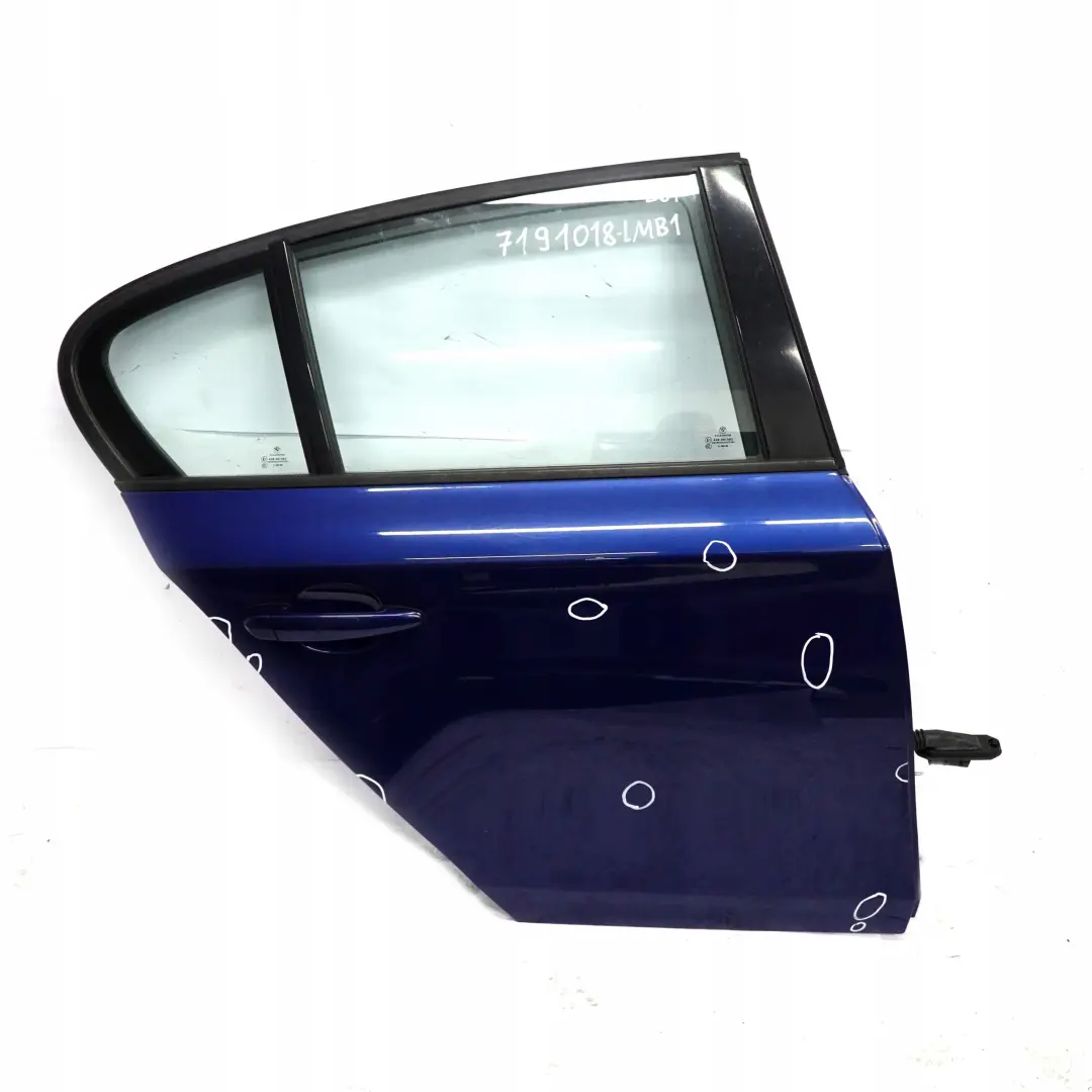 Door Rear Right O/S Le Mans Blau Blue Metallic - 381 to BMW 1 Series E87 1 with Part number 7191018-LMB1 BMW 1 Series E87 1 Door Rear Right O/S Le Mans Blau Blue Metallic - 381 - SKU 7191018-LMB1 - Part number 7191018-LMB1