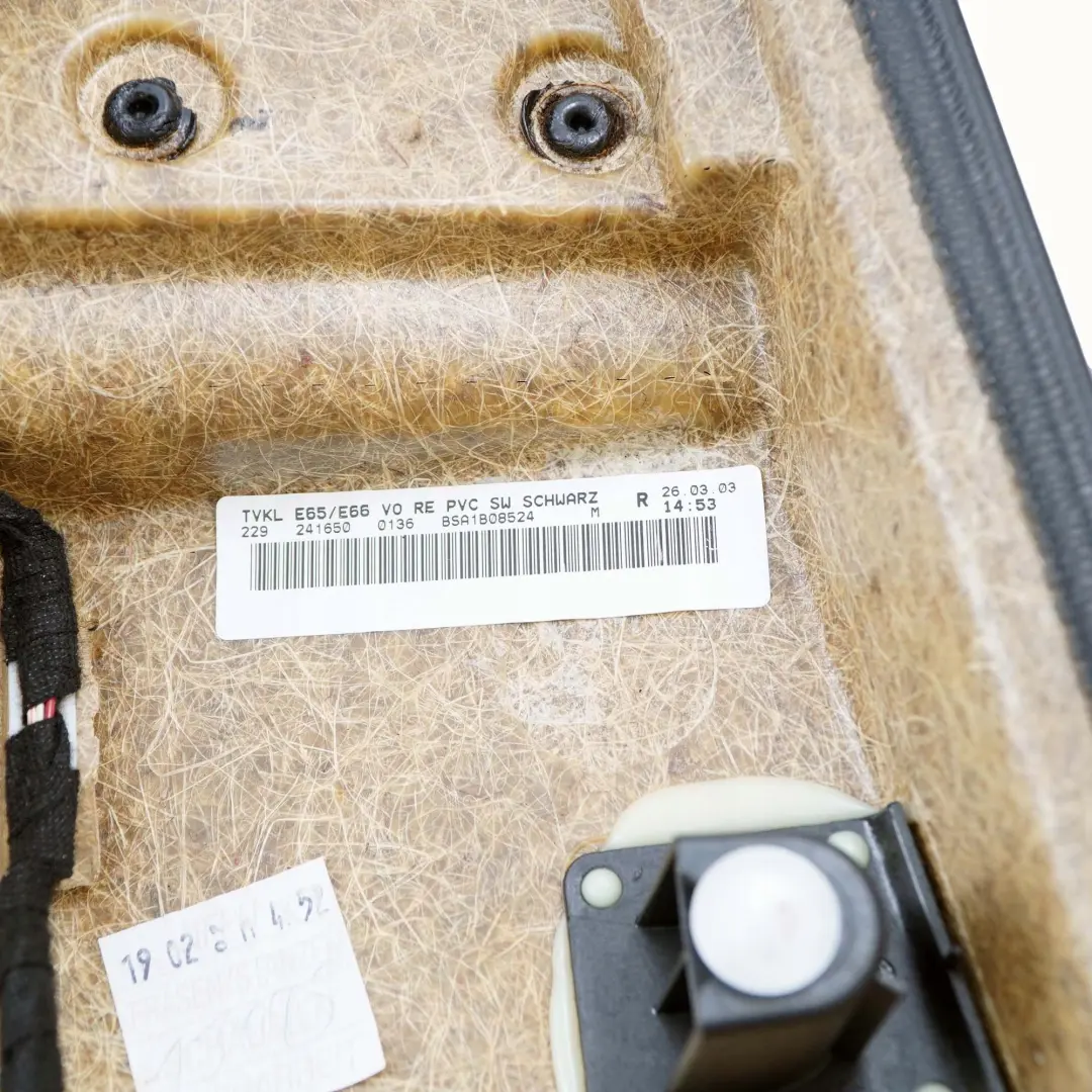 Türverkleidung Abdeckung Vorne Rechts Leder Pearl Schwarz BMW 7 er E65 E66 - SKU 7122380 - Teilenummer 7122380