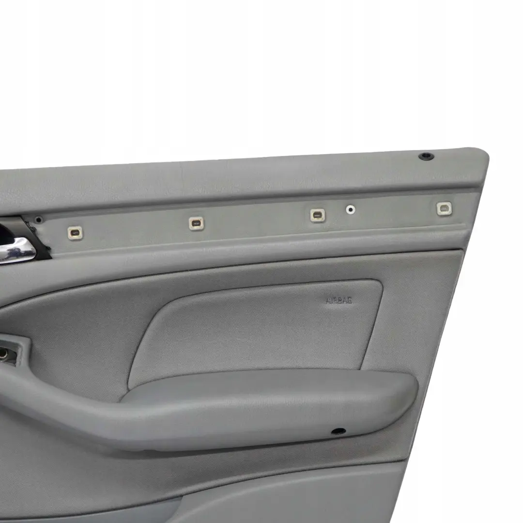 Front Right O/S Trim Panel Door Card Cloth Fabric Grey to BMW 3 E46 Saloon Touring with Part number 7043054 BMW 3 E46 Saloon Touring Front Right O/S Trim Panel Door Card Cloth Fabric Grey - SKU 7043054 - Part number 7043054
