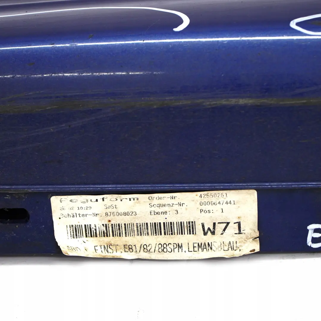 Bas de Porte Fa?ade Gauche le Mans Bleu - 381 pour BMW E81 E82 E88 M Sport à propos du numéro de pièce 0034731 BMW E81 E82 E88 M Sport Bas de Porte Fa?ade Gauche le Mans Bleu - 381 - SKU 0034731-LMB5 - Numéro de pièce 0034731