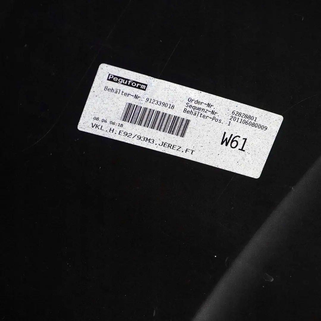 BMW 3 E92 E93 M3 Complete Rear Bumper PDC Jerezschwarz Black Metallic - A73 - SKU 0433104-JEREZ1 - Part number 0433104