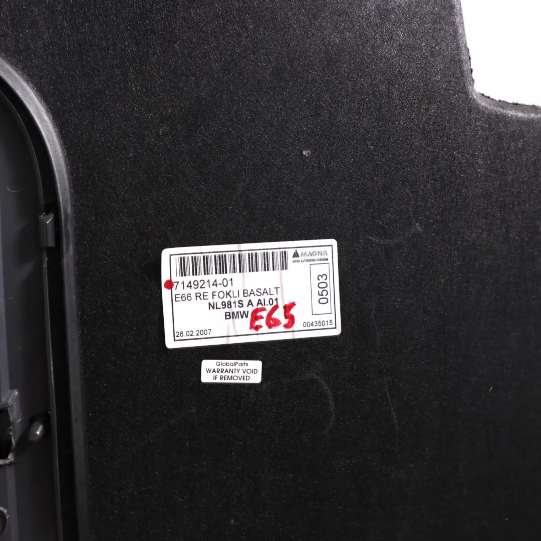 Verkleidung Gepäckraum Rechts Basaltgrau Hell für BMW 7 er E66 mit Teilenummer 7149214 BMW 7 er E66 Verkleidung Gepäckraum Rechts Basaltgrau Hell - SKU 7149214 - Teilenummer 7149214