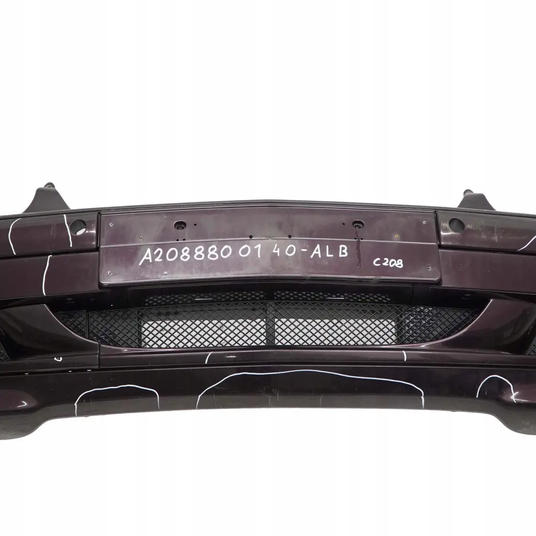 Mercedes-Benz CLK-Class W208 Front Bumper Trim Panel Almandine Black - 182 to with Part number A2088800140 Mercedes-Benz CLK-Class W208 Front Bumper Trim Panel Almandine Black - 182 - SKU A2088800140-ALB - Part number A2088800140