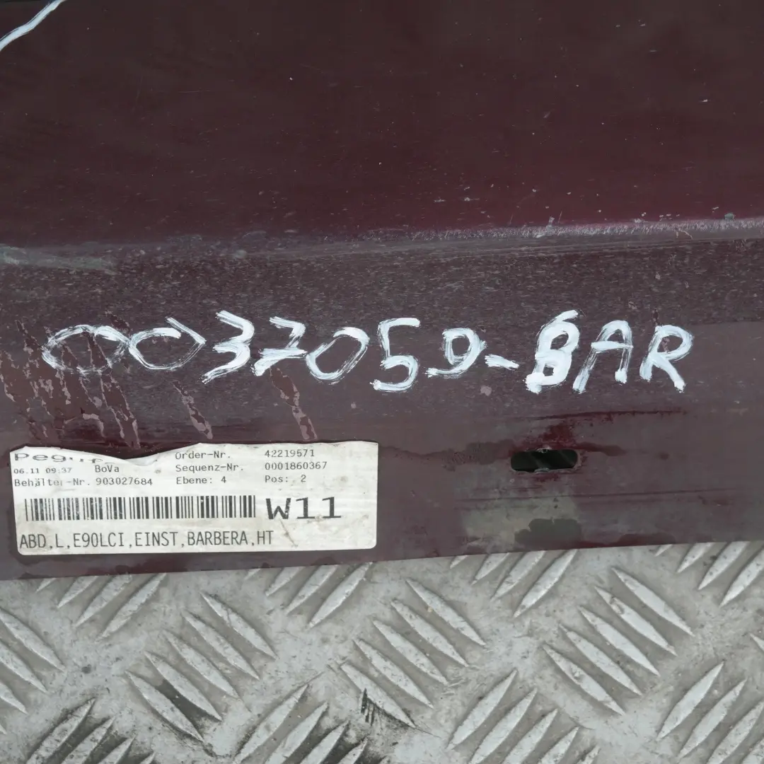 BMW 3 er E90 E91 LCI Schwellerleiste Lackiert Links Barberarot Rot UNI/MET. - SKU 0037059-BAR - Teilenummer 37059