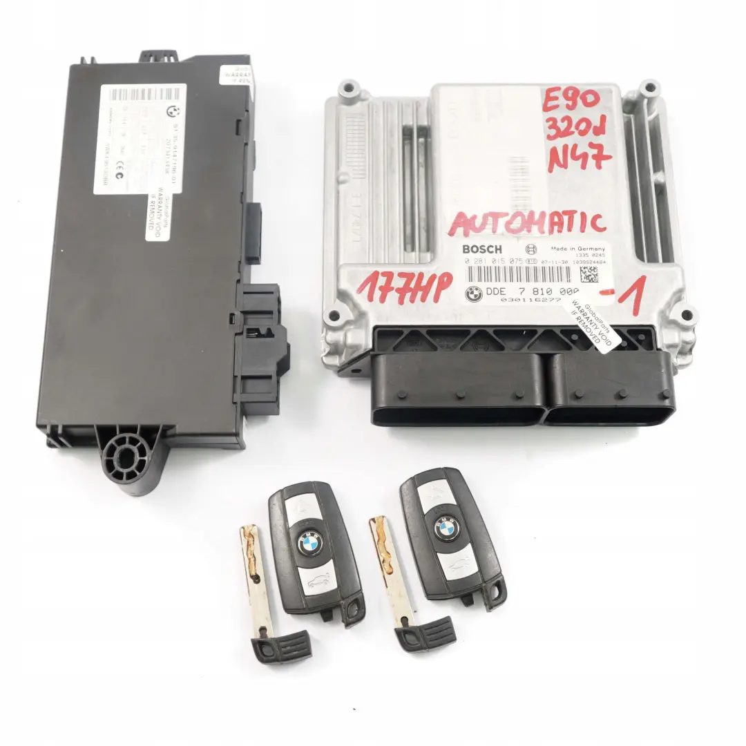 N47 ECU Kit DDE CAS3 + 2 Keys to BMW E81 E87 LCI E90 E91 120d 320d Diesel with Part number 7810000 BMW E81 E87 LCI E90 E91 120d 320d Diesel N47 ECU Kit DDE CAS3 + 2 Keys - SKU 7810000-1 - Part number 7810000