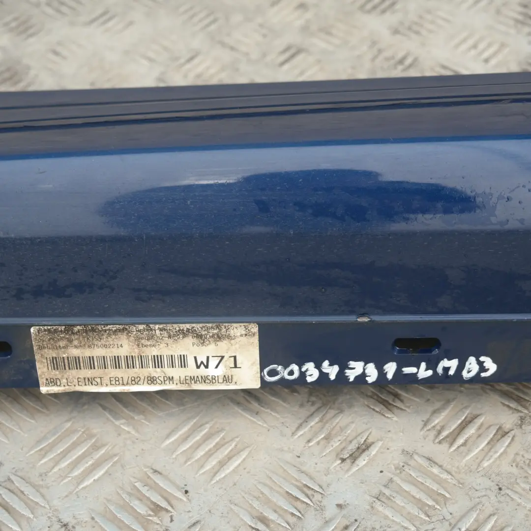 Davanzale Striscia Lato Gonna Left N/S Mans per BMW E81 E82 E88 M Sport con numero di parte 51770034731 BMW E81 E82 E88 M Sport Davanzale Striscia Lato Gonna Left N/S Mans - SKU 0034731-LMB3 - Numero di parte 51770034731