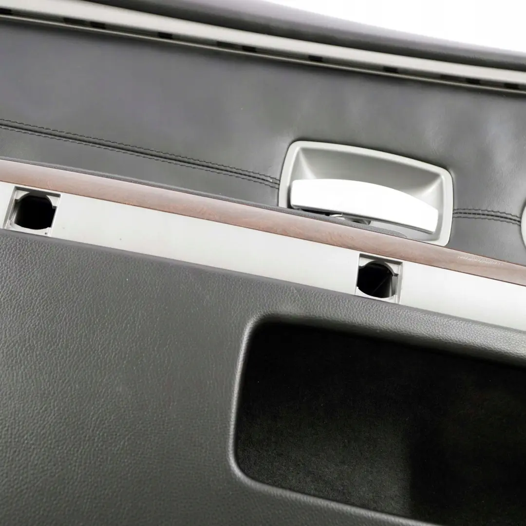 BMW E65 Rear Left Door Card Leather Pearl Black Lining Trim - SKU 9153607 - Número de pieza 9153607