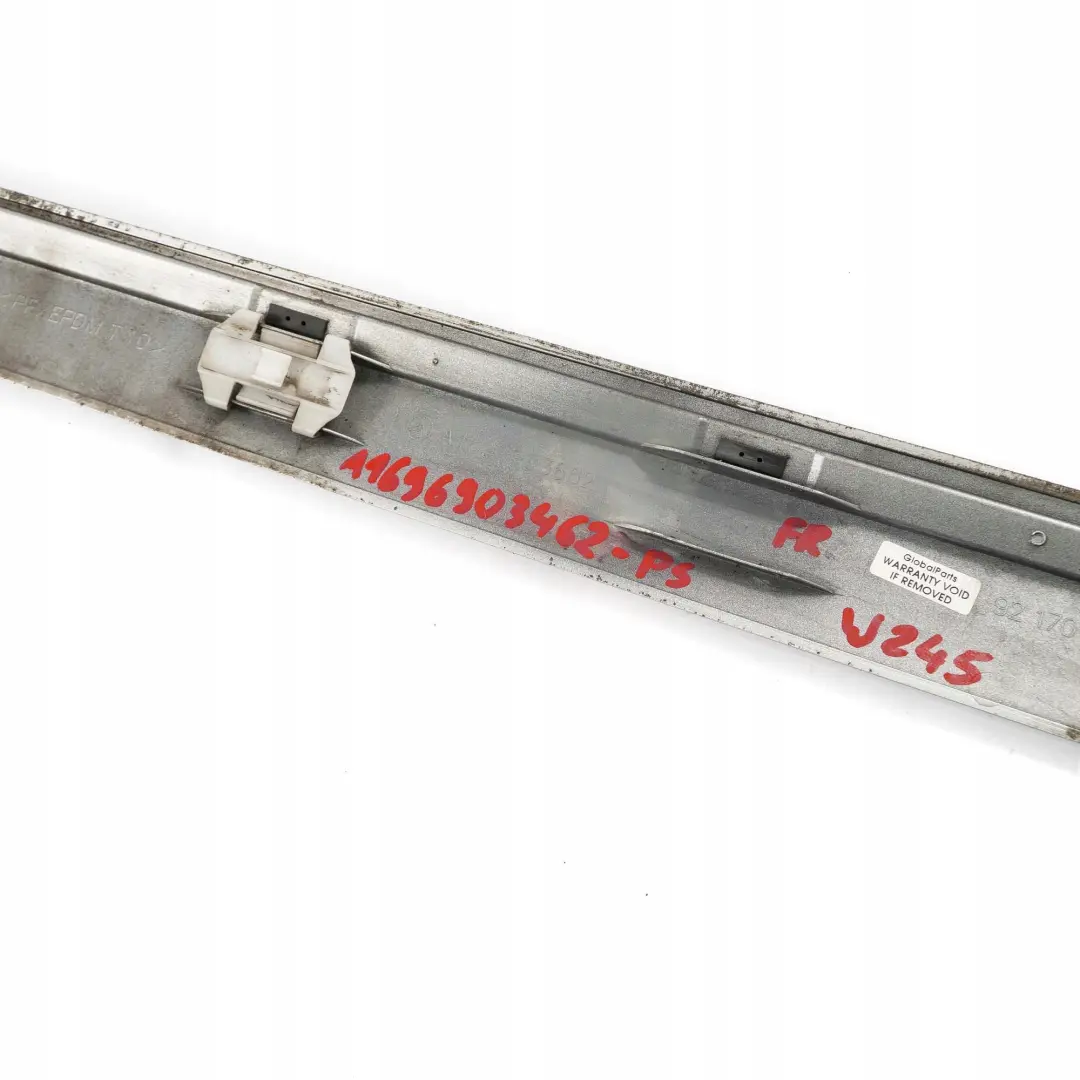 Mercedes-Benz B-Class W245 Front Right O/S Door Trim Molding Strip Polar Silver to with Part number A1696903462 Mercedes-Benz B-Class W245 Front Right O/S Door Trim Molding Strip Polar Silver - SKU A1696903462-PS - Part number A1696903462