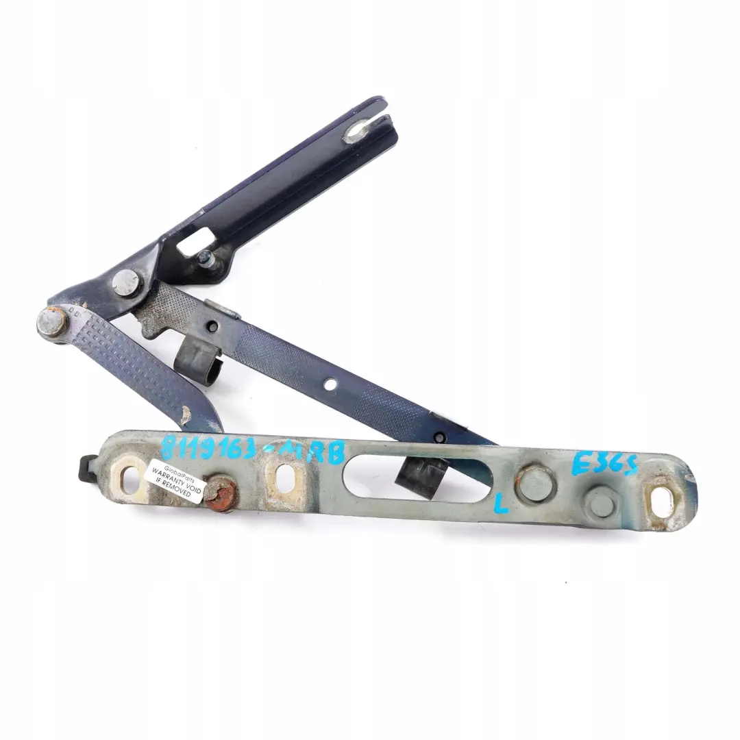 BMW E36 Bisagra Tapa Del Maletero Trasera Izquierda Color Azul Montreal - 297 - SKU 8119163-MRB - Número de pieza 8119163