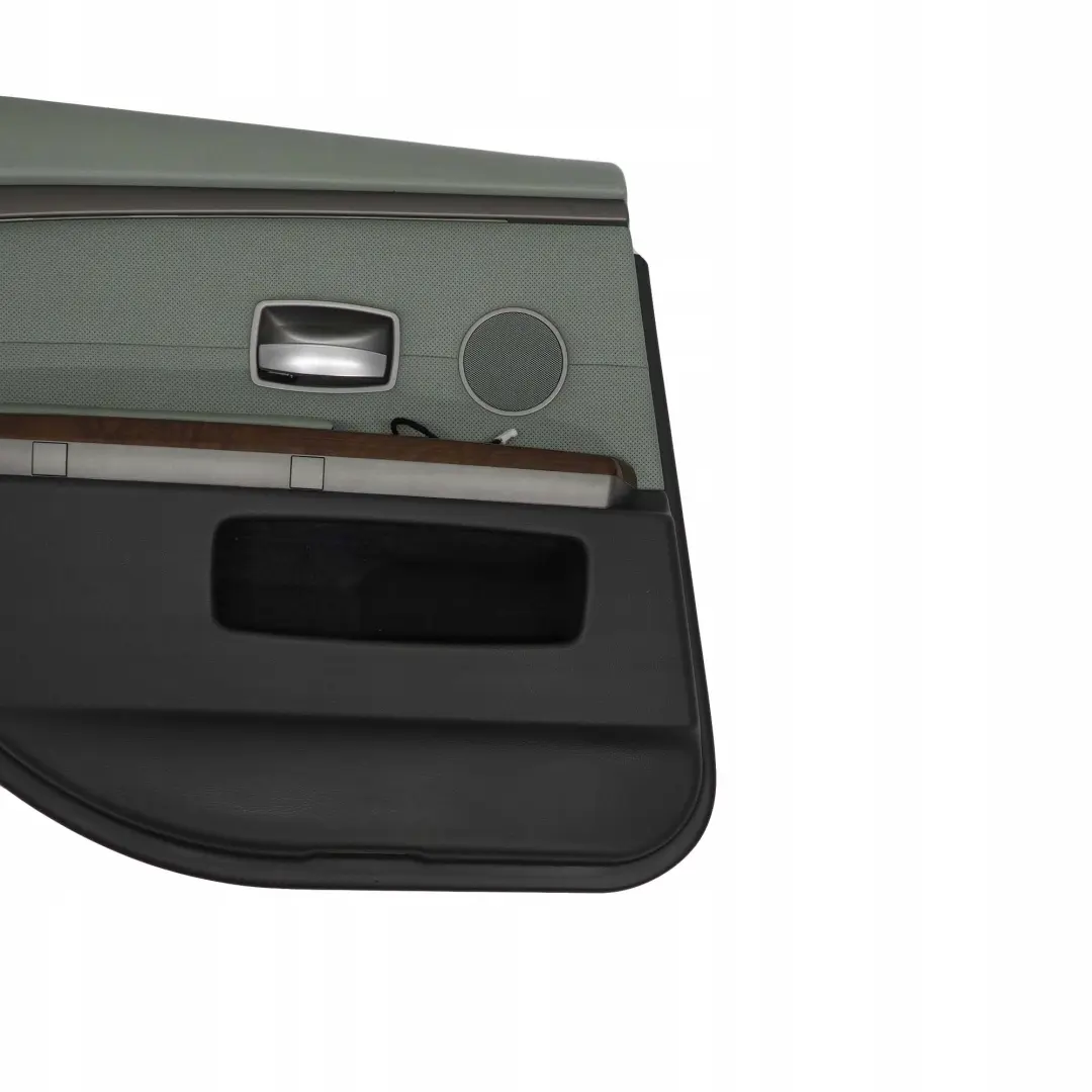 Left N/S Door Card Leather Nasca Green Lining Trim to BMW 7 Series E65 Rear with Part number 7144159 BMW 7 Series E65 Rear Left N/S Door Card Leather Nasca Green Lining Trim - SKU 7144159 - Part number 7144159