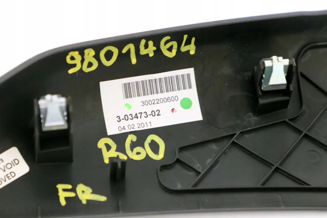 Mini R60 R61 Delantero Derecho Consola Central Cubierta Del Panel Plata Oscuro - SKU 9809546 - Número de pieza 9809546