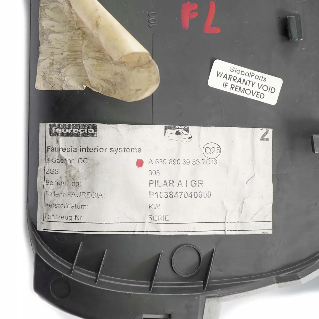  Mercedes-Benz Vito Viano W639 Verkleidung A-Säule Links Grau - SKU A6396903953 - Teilenummer A6396903953