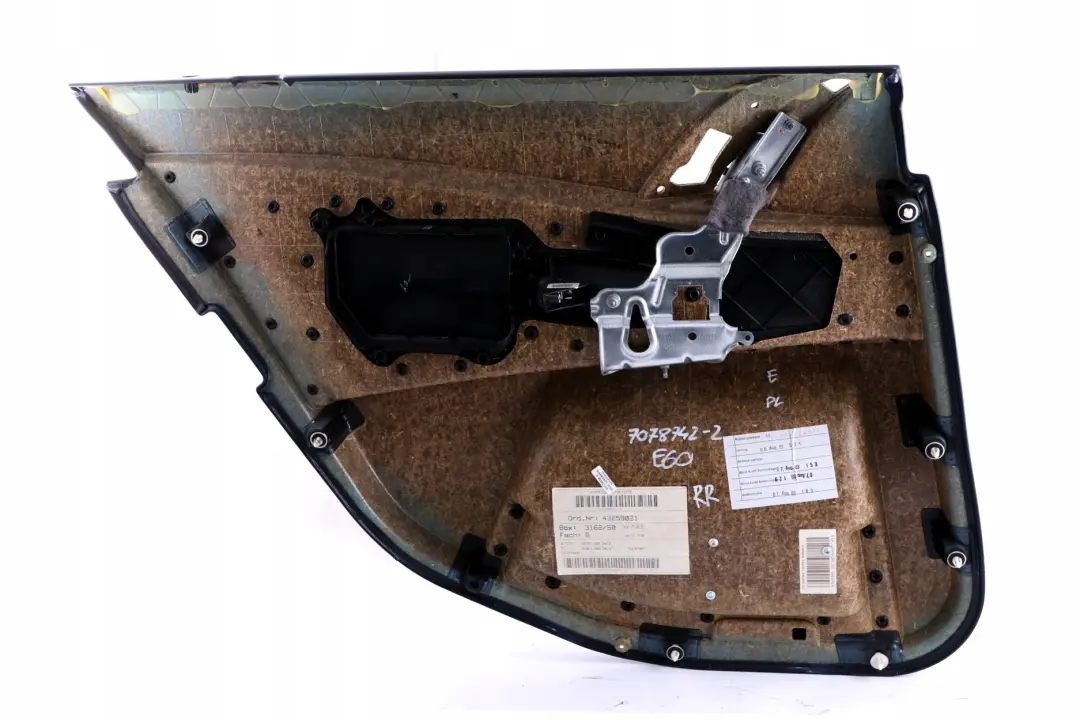 BMW 5 er E60 E61 Türverkleidung Leder Hinten Rechts Schwarz - SKU 7078742 - Teilenummer 7078742