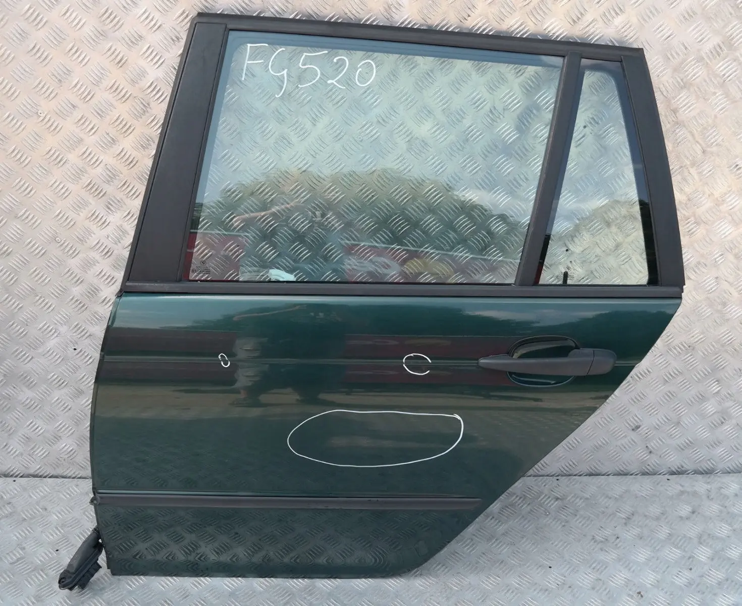 BMW 3 Series E46 Touring Door Rear Left N/S Farngruen Green Metallic - 386