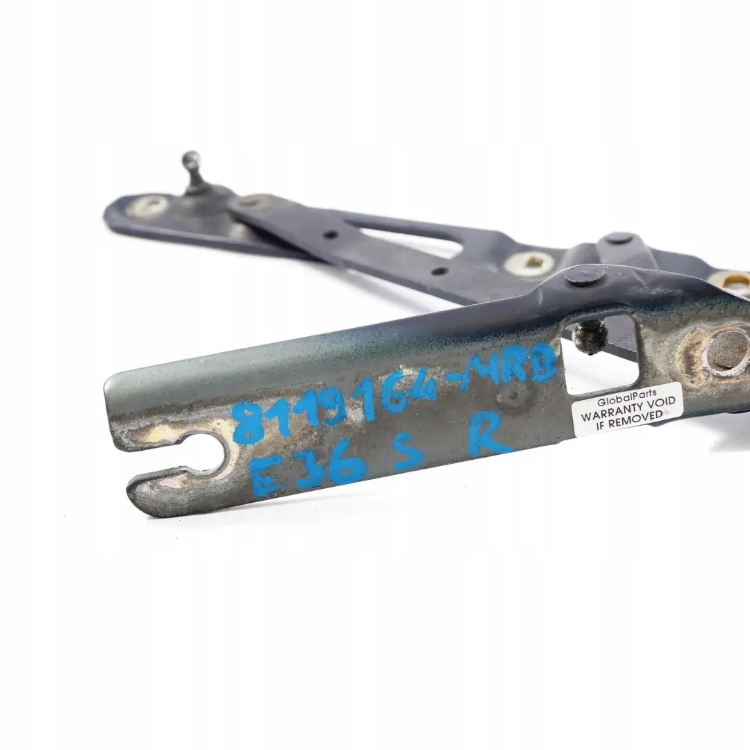 BMW E36 Trasera Derecha Trunk Lid Bisagra Montrealblau Montreal Blue 297 - SKU 8119164-MRB - Número de pieza 8119164