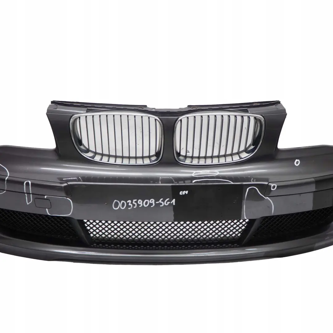 Complete Front Bumper Trim Panel Sparkling Graphite - A22 to BMW 1 E81 E87 LCI 1 with Part number 0035909 BMW 1 E81 E87 LCI 1 Complete Front Bumper Trim Panel Sparkling Graphite - A22 - SKU 0035909-SG1 - Part number 0035909
