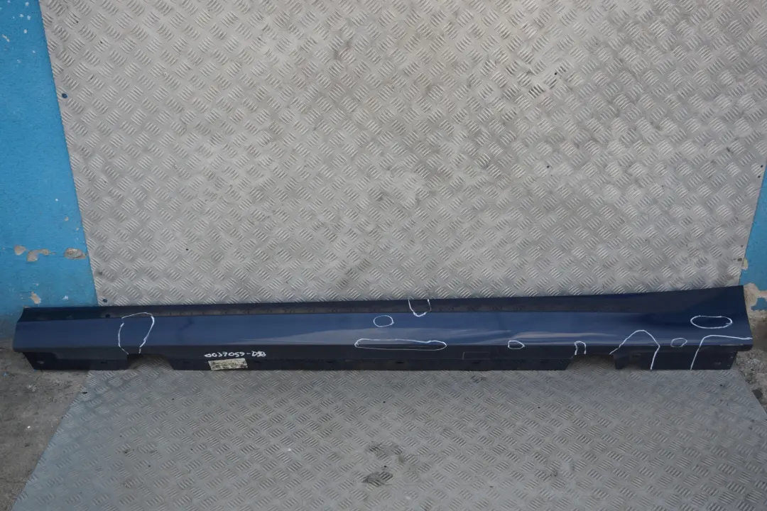 Sill Strip Side Skirt Left N/S Tiefseeblau Blue A76 to BMW 3 SERIES E90 E91 LCI with Part number 0037059 BMW 3 SERIES E90 E91 LCI Sill Strip Side Skirt Left N/S Tiefseeblau Blue A76 - SKU 0037059-DSB - Part number 0037059