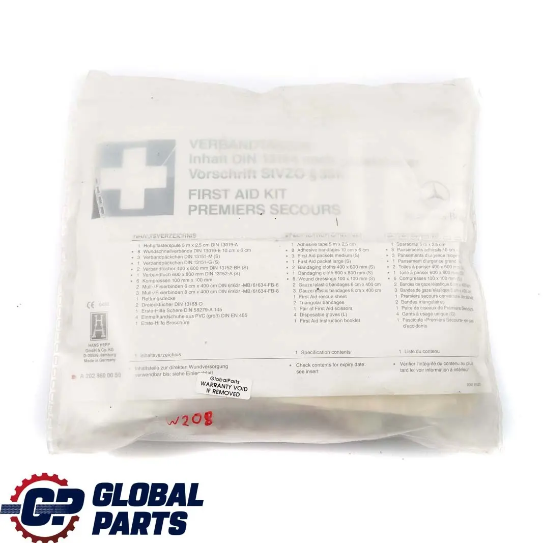  Mercedes-Benz C CLK-Klasse W202 W208 C208 Erste Hilfe Notfallmedizin - SKU A2028600050 - Teilenummer A2028600050