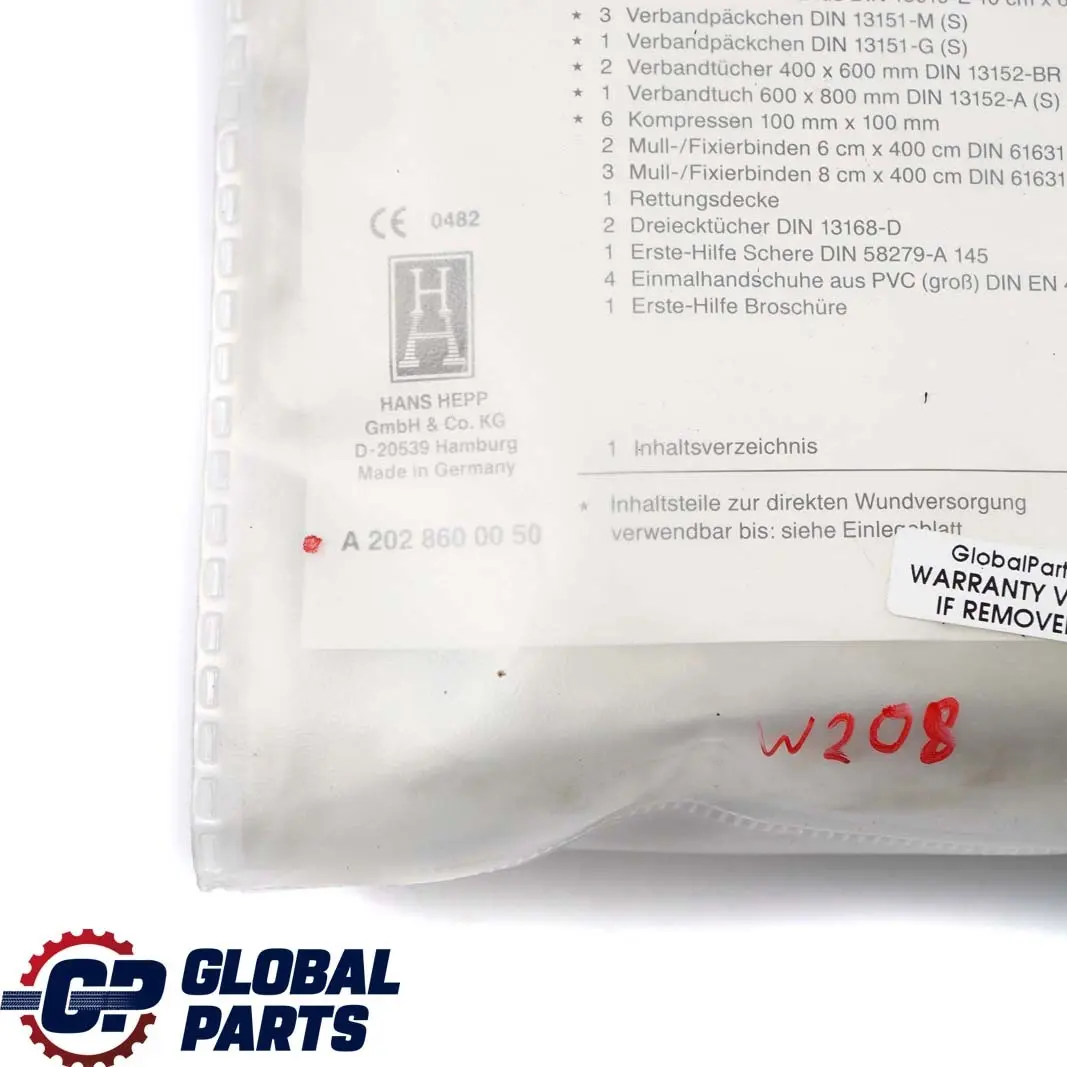 Mercedes-Benz W202 W208 First Aid Emergency Medical Life Saving to with Part number A2028600050 Mercedes-Benz W202 W208 First Aid Emergency Medical Life Saving - SKU A2028600050 - Part number A2028600050