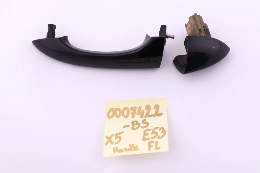 Front Left Door N/S Handle Grab Catch Cover Black Sapphire to BMW X5 Series E53 with Part number 0007422 BMW X5 Series E53 Front Left Door N/S Handle Grab Catch Cover Black Sapphire - SKU 0007422-BS - Part number 0007422