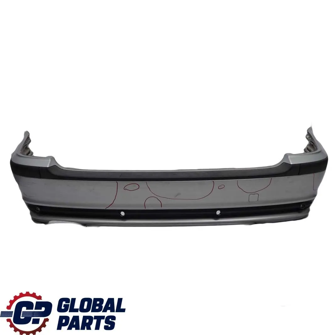 Bumper Trim Panel Titansilber Titan Silver Metallic 354 to BMW 3 E46 Touring Rear with Part number 0007425 BMW 3 E46 Touring Rear Bumper Trim Panel Titansilber Titan Silver Metallic 354 - SKU 0007425-TS - Part number 0007425