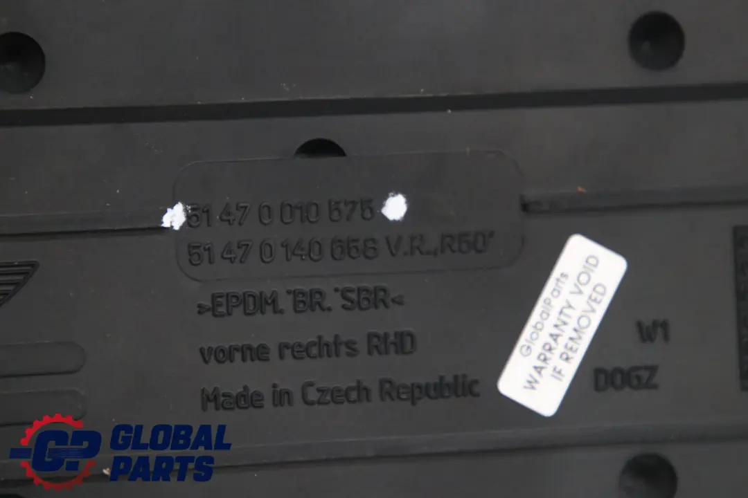 Weather Interior Front Rear Floor Rubber Mats Set to Mini R50 R53 All with Part number 0010576 Mini R50 R53 All Weather Interior Front Rear Floor Rubber Mats Set - SKU 10576 - Part number 0010576