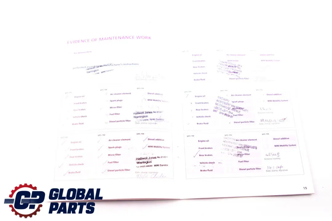 Mini Cooper R56 R57 Service Booklet Owner's Handbook Set Case Wallet Pouch - SKU 12478 - Part number 0012478