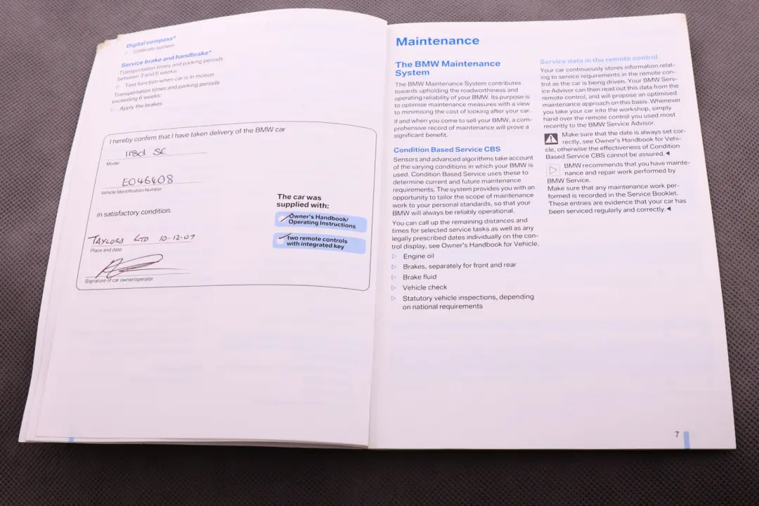 Service Booklet CD Player Instructions Care Tips Set to BMW 1 3 Series E87 E90 with Part number 0014296 BMW 1 3 Series E87 E90 Service Booklet CD Player Instructions Care Tips Set - SKU 14296 - Part number 0014296