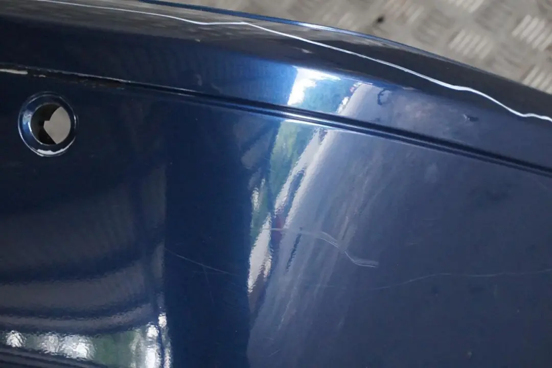 BMW 3 E46 Coupe Cabrio M Sport Rear Bumper Trim Panel PDC Mysticblau Blue - A07 - SKU 0025185-MYS - Part number 0025185