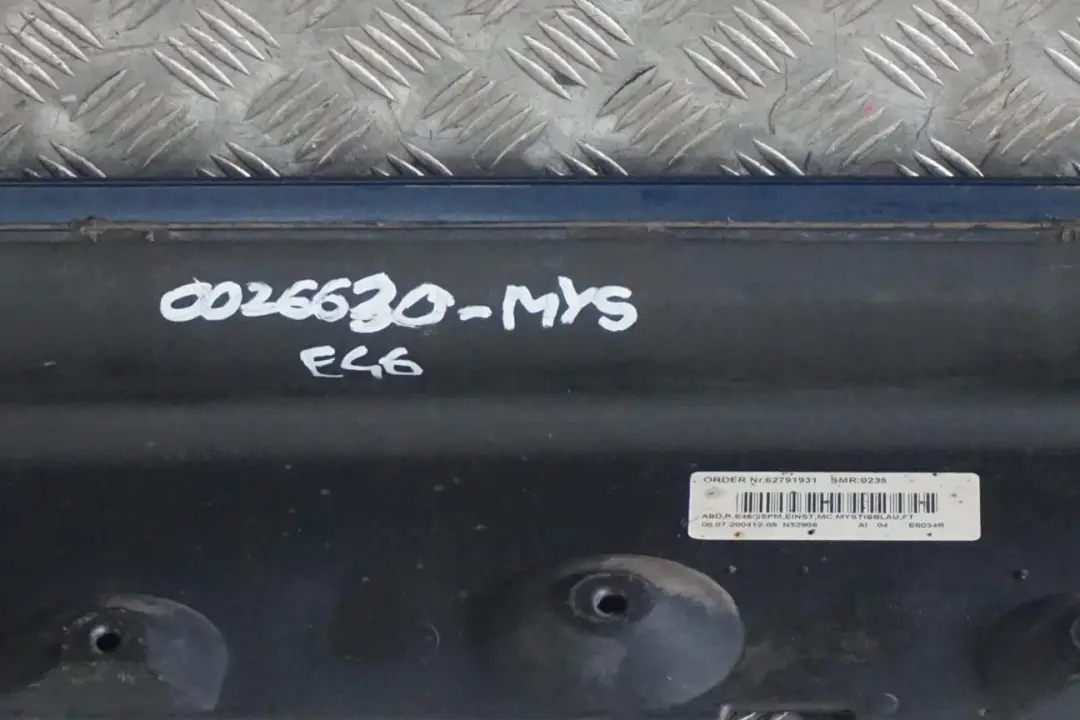 BMW 3 E46 M Sport Right O/S Side Sill Skirt Kick Panel Mysticblau Blue - A07 - SKU 0026630-MYS - Part number 0026630