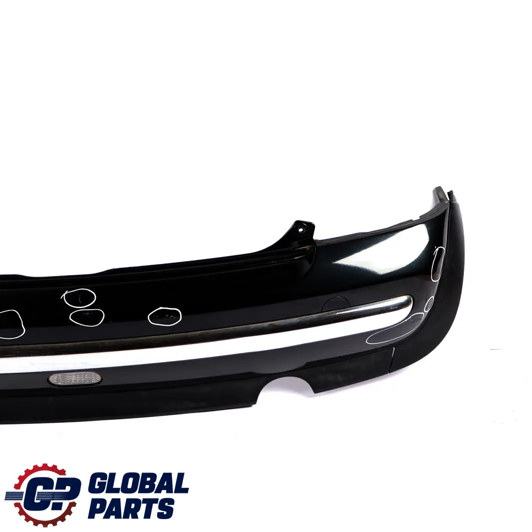 Bumper Trim Cover Panel Cosmosschwarz Cosmos Black - 303 to Mini Cooper R50 Rear with Part number 0029925 Mini Cooper R50 Rear Bumper Trim Cover Panel Cosmosschwarz Cosmos Black - 303 - SKU 0029925-COS - Part number 0029925