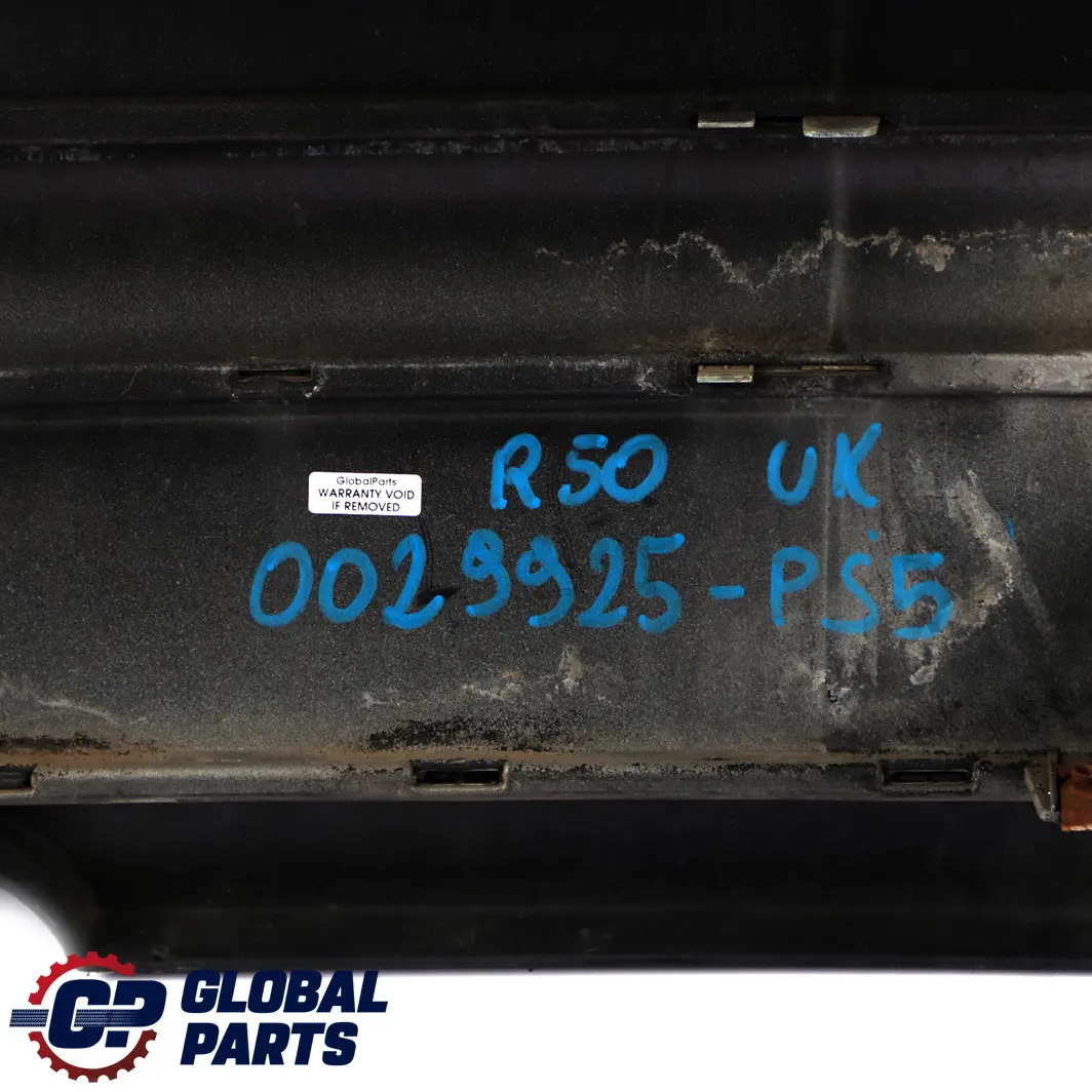 Bumper Trim Cover Panel Pure Silver Metallic - 900 to Mini Cooper One R50 Rear with Part number 0029925 Mini Cooper One R50 Rear Bumper Trim Cover Panel Pure Silver Metallic - 900 - SKU 0029925-PS5 - Part number 0029925