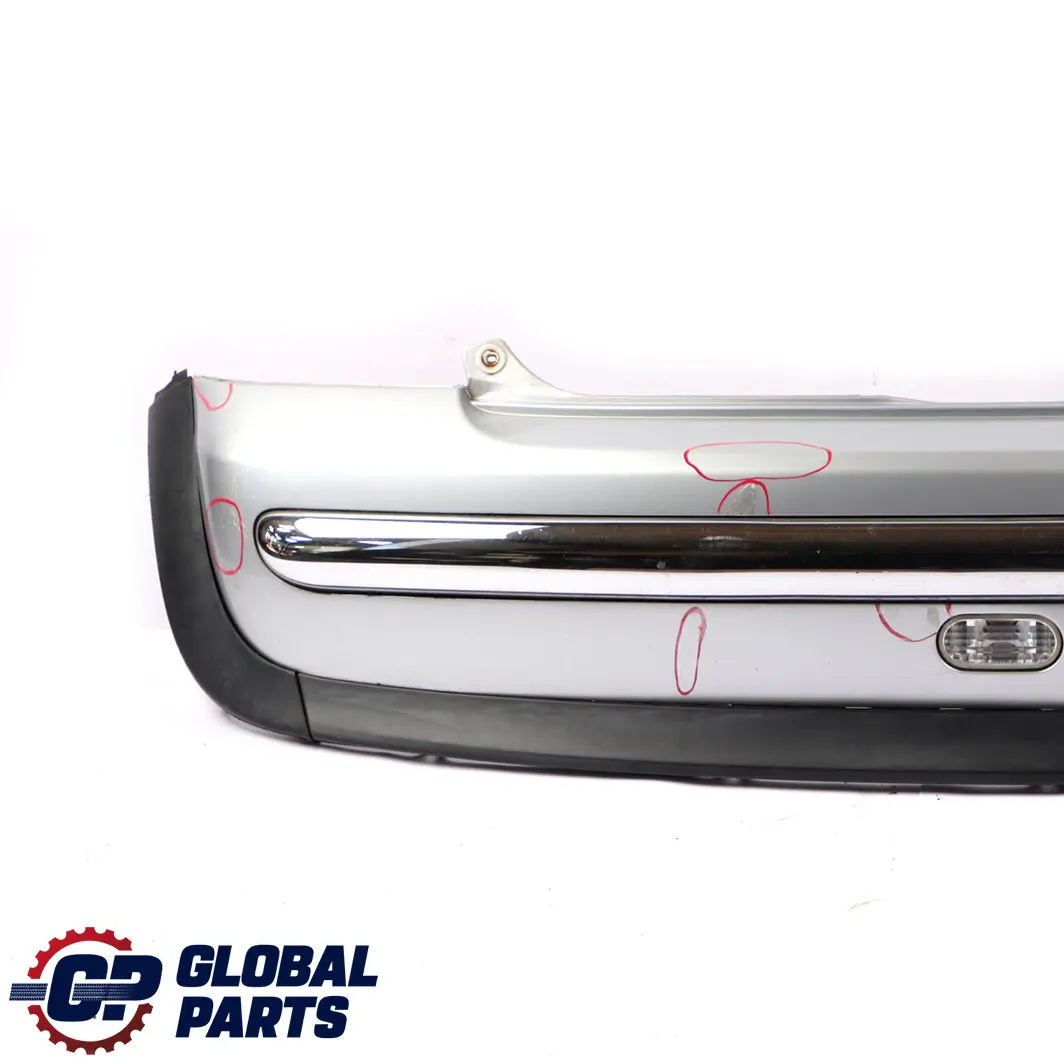 Bumper Trim Cover Panel Pure Silver Metallic - 900 to Mini Cooper One R50 Rear with Part number 0029925 Mini Cooper One R50 Rear Bumper Trim Cover Panel Pure Silver Metallic - 900 - SKU 0029925-PS5 - Part number 0029925