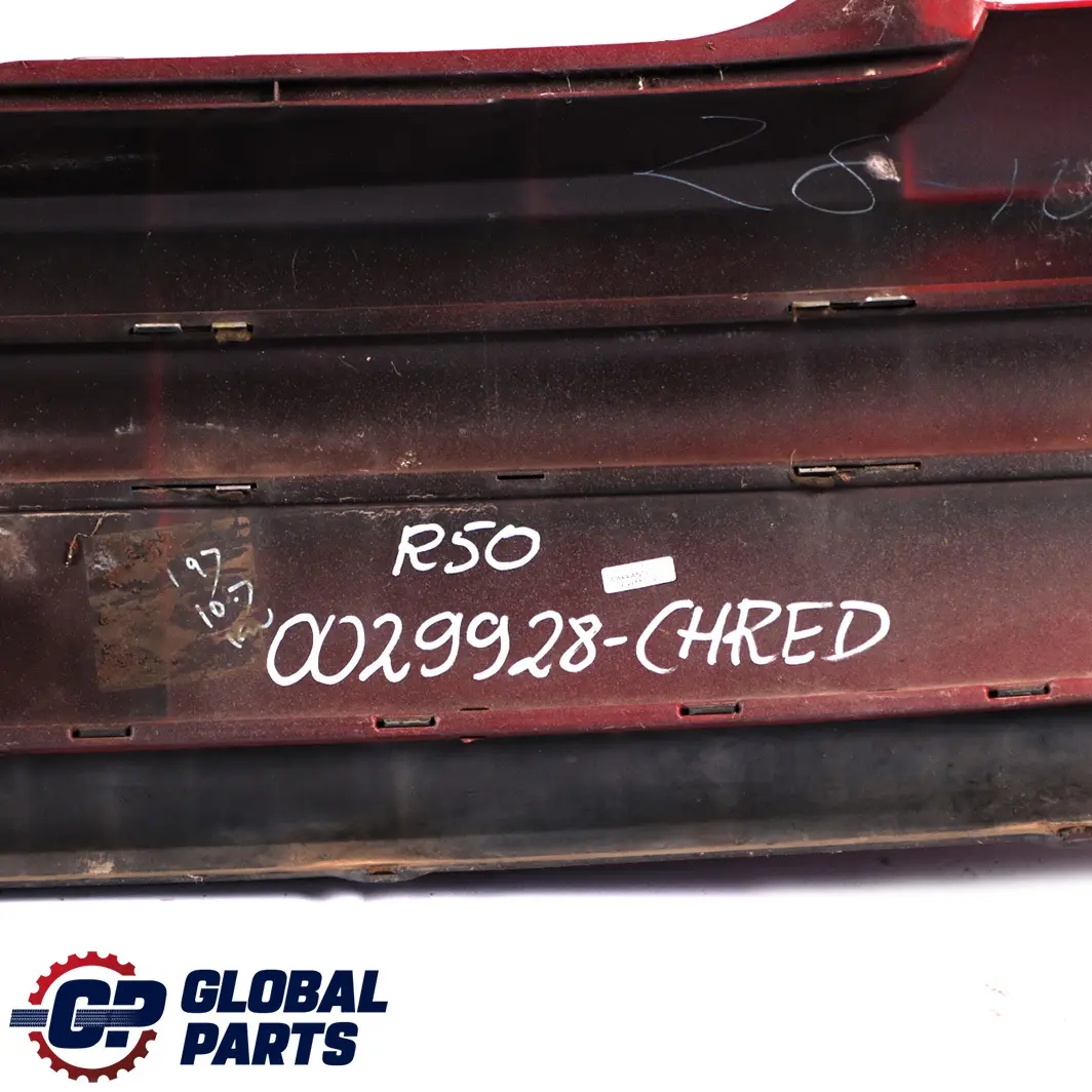 Bumper Panel Chili Red - 851 to Mini Cooper R50 Rear with Part number 0029926 Mini Cooper R50 Rear Bumper Panel Chili Red - 851 - SKU 0029926-CHRED2 - Part number 0029926