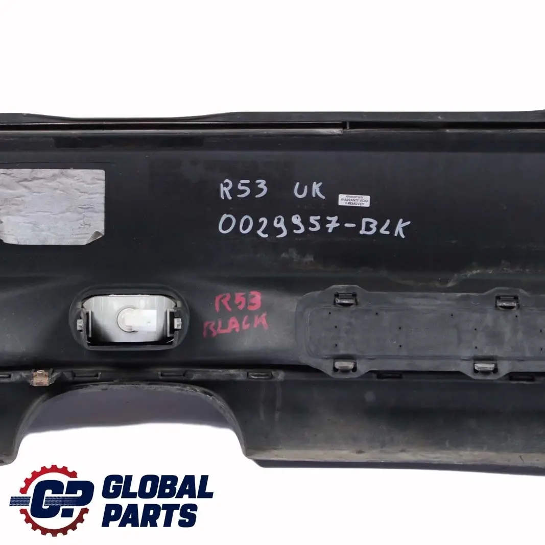 Complete Rear Bumper Panel Black to BMW Mini Cooper S R53 with Part number 0029957 BMW Mini Cooper S R53 Complete Rear Bumper Panel Black - SKU 0029957-BLK - Part number 0029957