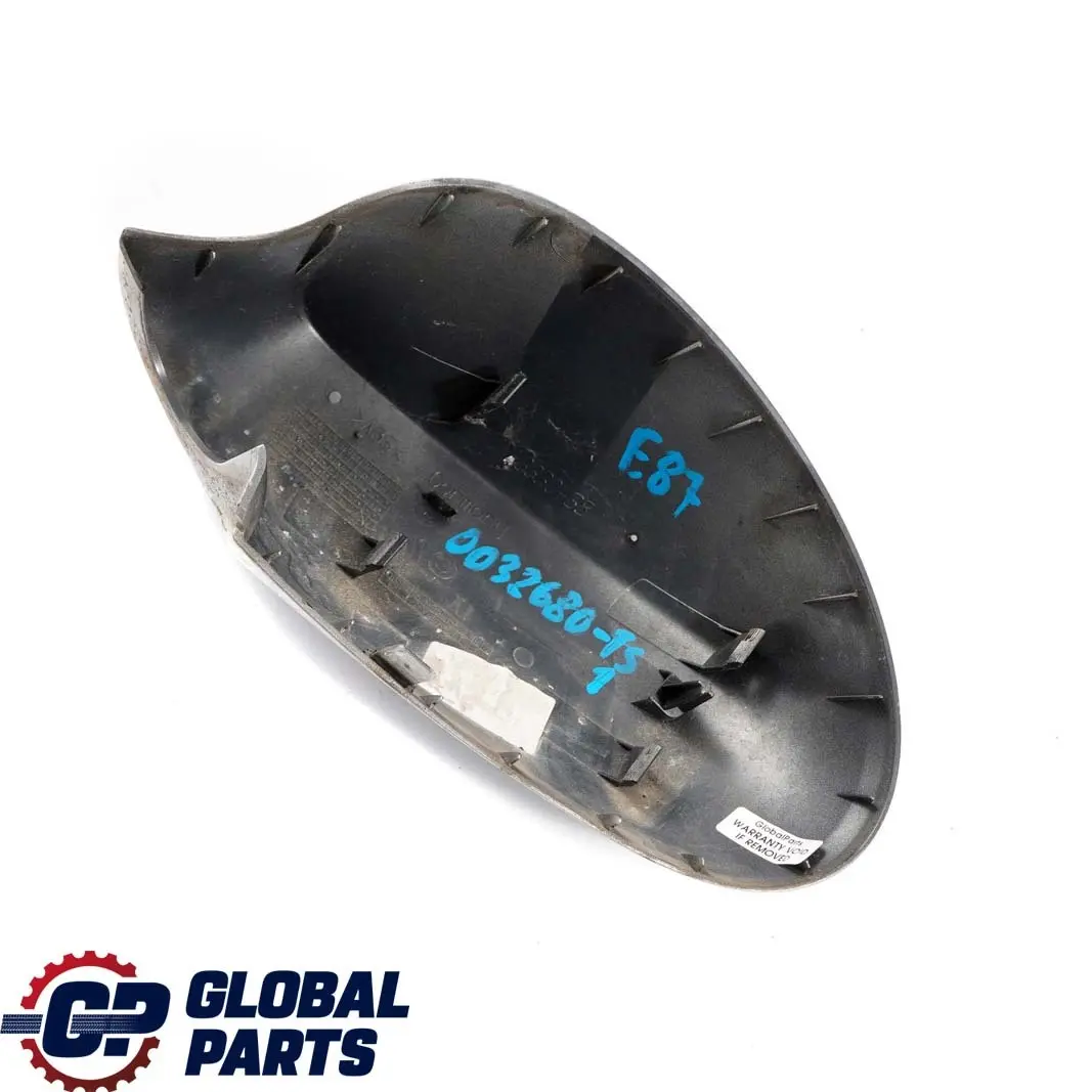 Right O/S Cover Cap Casing Wing Mirror Titansilber Silver 354 to BMW 1 Series 1 E87 with Part number 0032680 BMW 1 Series 1 E87 Right O/S Cover Cap Casing Wing Mirror Titansilber Silver 354 - SKU 0032680-TS1 - Part number 0032680